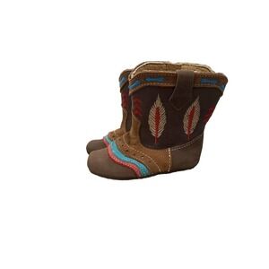Shea‎ Baby “Maddox” Indian Cowboy Baby Boots 3-6 Months Leather